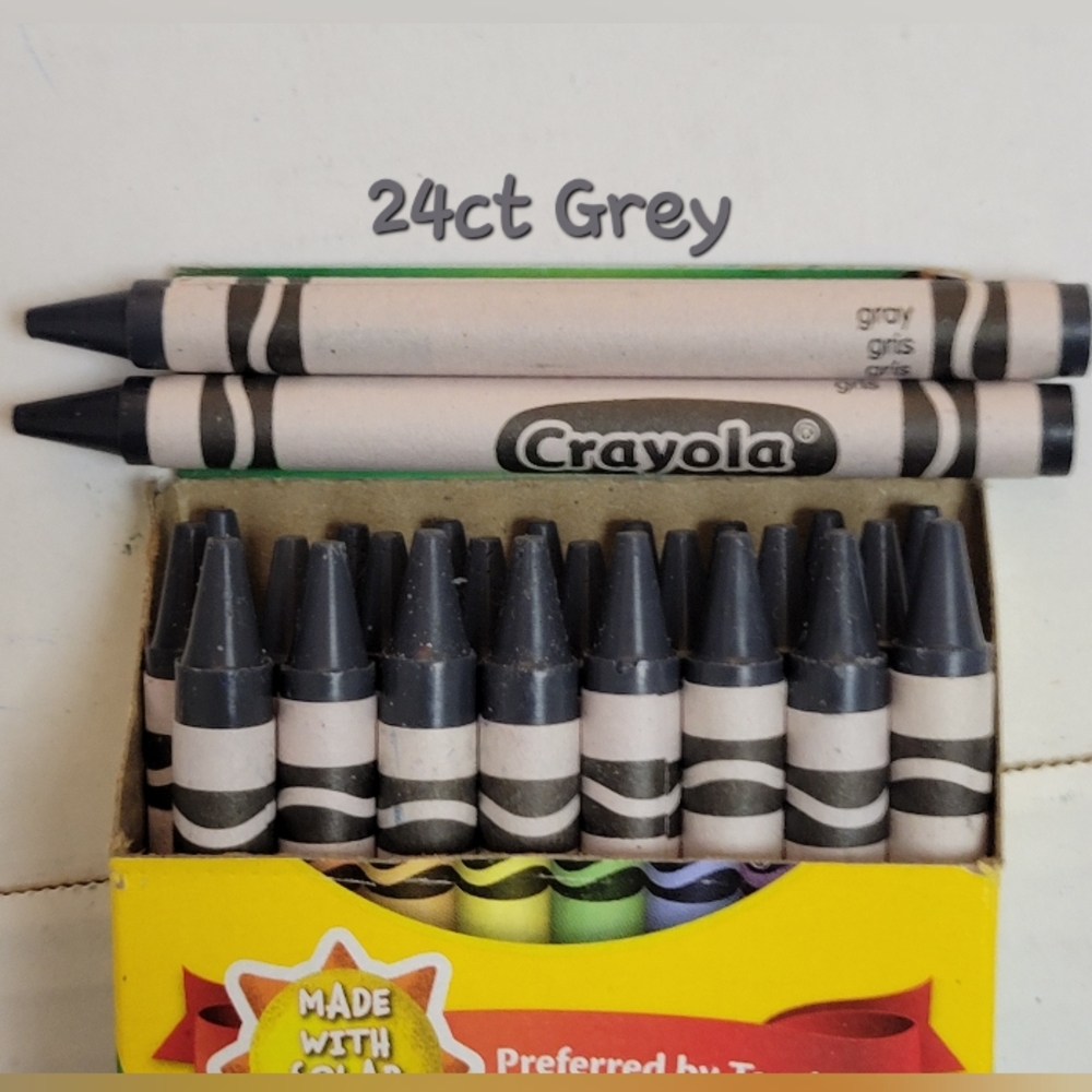(24) Crayola Crayons (Grey) Single Color Bulk Lot